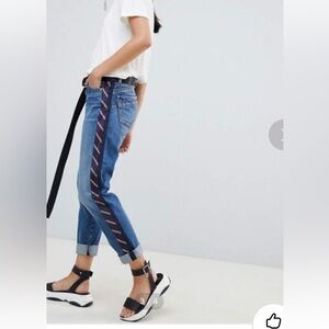 Sportmax Code Boyfriend Jeans with Striped Panel denim pants max mara